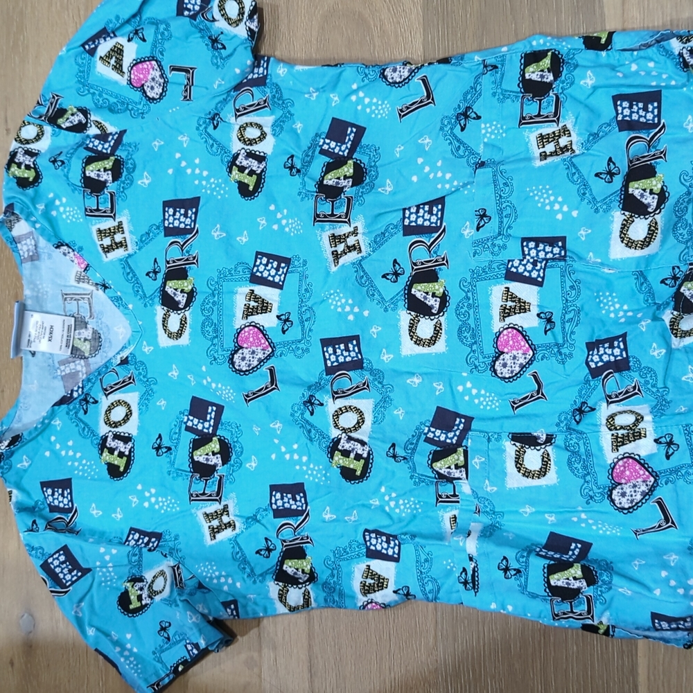 SB Printed Scrub Top XS